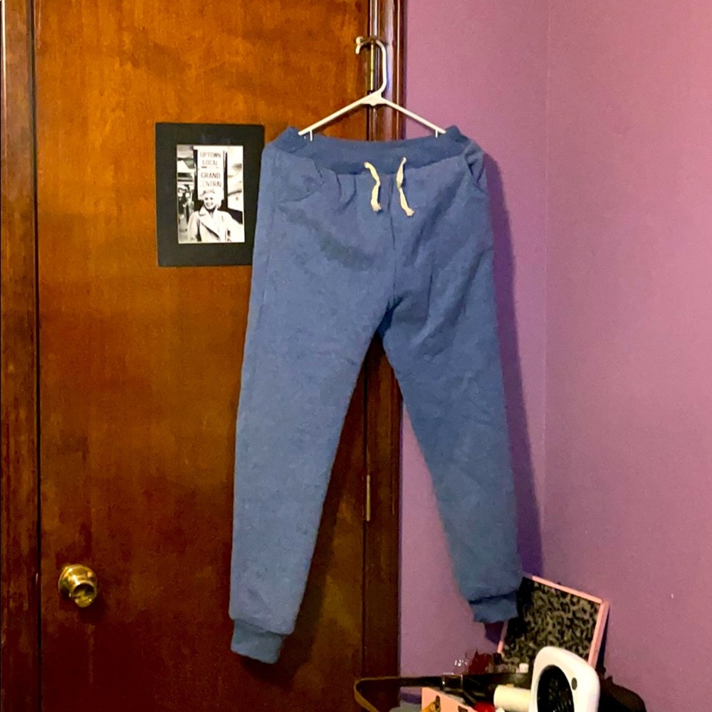 Blue Fleece-lined Sherpa Pants
